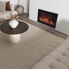 Ramsbury Beige Trellis Wool Rug
