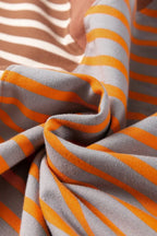 Pants Love Salve Brown Stripe Oversized Women's Sweatshirt Daily Wear Casual Style